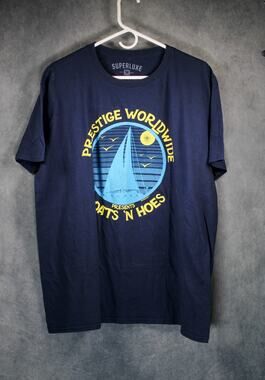 Superluxe Prestige Worldwide Boats N Hoes Graphic T-Shirt Navy Men's XL